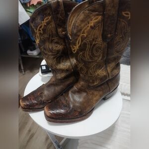 Tony Lama Brown Western Cowboy Cowgirl Boots